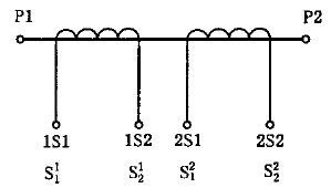 互感器有兩個二次繞組，各有自身鐵心