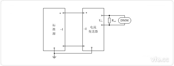 電壓輸出型電流變送器校準(zhǔn)接線圖 電壓輸出型電流變送器校準(zhǔn)接線圖